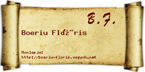 Boeriu Flóris névjegykártya